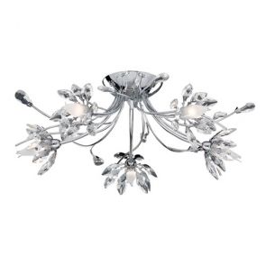  5 Light Flush Ceiling Chrome , Clear Glass BPOSL529