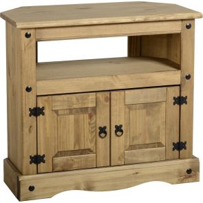 Waxed Pine Dining Corner Tv Cabinet