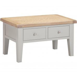 Wembury Dining Grey & Oak Coffee Table With 2 Drawers