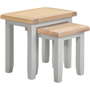 Wembury Dining Grey & Oak Nest Of Tables