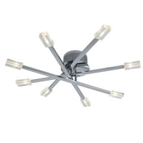  8 Light Cc Spoke Ftg - Cl/Frosted Glass BPOSL554