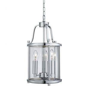  Lantern, 3lt Chrome, Clear Glass BPOSL571