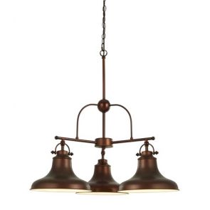  3 Light Industrial Pendant, Antique Brown BPOSL594