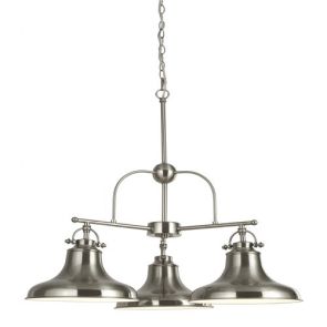  3 Light Industrial Pendant, Satin Silver BPOSL595