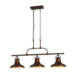  3 Light Industrial Bar Pendant, Antique Brown BPOSL596