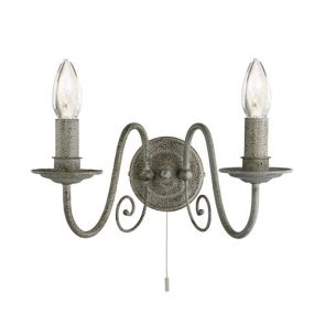  Greythorne - 2lt Wall Bracket, Textured Grey Finish BPOSL626