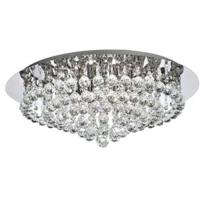  8 Light Chrome Flush Cl Xtal Ball G9 BPOSL635