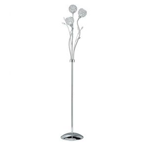  3 Light Floor Lamp, Chrome, Clear Glass Deco Shades BPOSL649