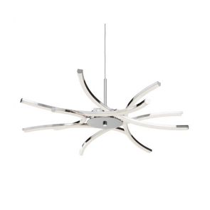 6 Light Led Ceiling Pendant, Curved Chrome Arms BPOSL661