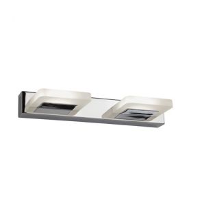  Led 2lt Wall Light Chrome/Frosted Glass BPOSL677