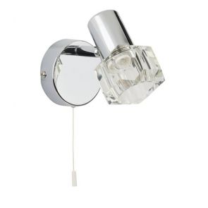  Led 1 Light Spotlight W/Bracket, Chrome, Clear Glass BPOSL679