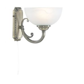  1 Light Wall Bracket, Antique Brass, Alabaster Glass BPOSL681