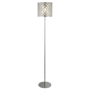  1 Light Floor Lamp, Chrome With Crystal Glass BPOSL746