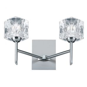  (Dim) Led - 2 Light Wall Bracket, Clear Glass, Satin Silver BPOSL773