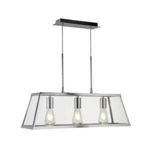  3 Light Lantern Bar, Chrome, Glass BPOSL806
