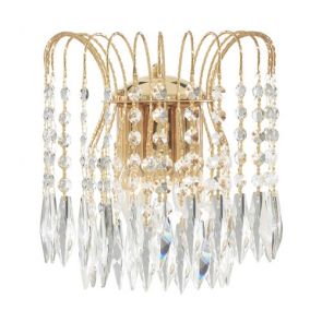  2 Light Wall Bracket, Gold, Clear Crystal BPOSL880