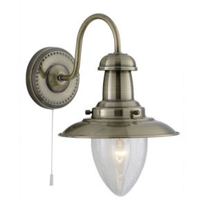  Antique Brass Wall Light With Seeded Glass BPOSL905