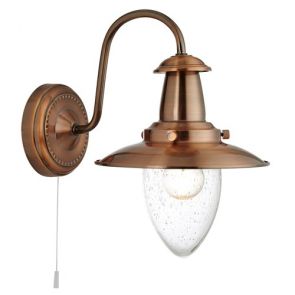  Copper Wall Light With Seeded Glass Shade BPOSL906