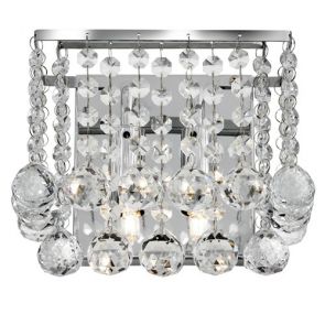  2 Light Cc Square Wb - Clear Xtal Ball BPOSL915