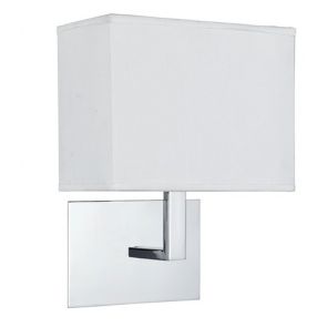  Wall Light Chrome - White Rectangular Shade BPOSL927