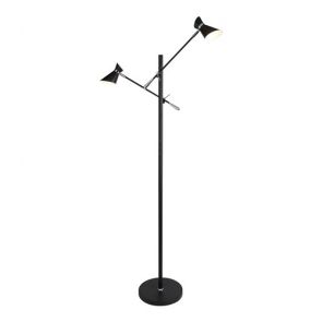  Spotlight 2lt Led Floor Lamp, Matt Black And Chrome BPOSL994