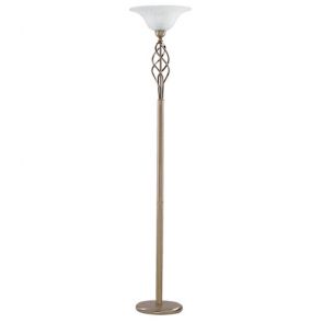 Uplighter Floor Lamp - Ant/Brass Cw Marble Glass BPOSL1002