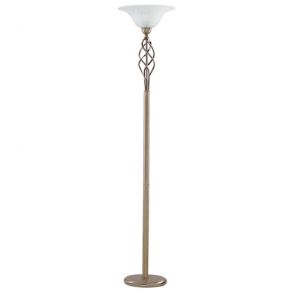  Uplighter Floor Lamp - Ant/Brass Cw Marble Glass BPOSL1002
