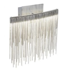  Led Wall Bracket, Satin Silver, Chain Link Waterfall Dressing BPOSL1004