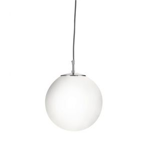  1 Light Pendant (Dia 25cm), Satin Silver, Opal Glass BPOSL043