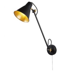  Adjustable Wall Bracket 1 Light, Matt Black, Gold BPOSL1030