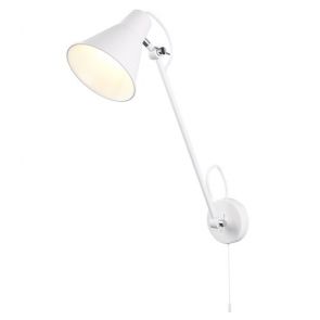  Adjustable Wall Bracket 1 Light, Matt White, Chrome BPOSL1031