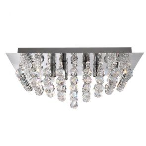  6 Light Cc Square Flush-Xtal Balls BPOSL1051