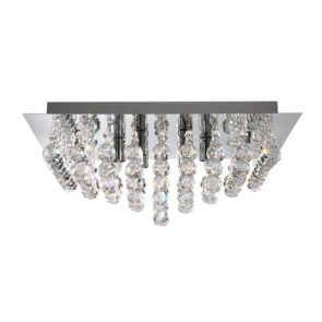  8 Light Cc Square Flush-Xtal Balls BPOSL1052