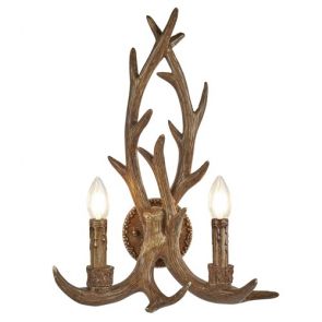  2 Light Antler Wall Bracket BPOSL1054