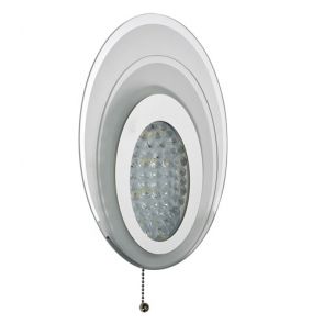  Wall Light Led Oval Layered Wb, Chrome, Frosted Glass BPOSL1070