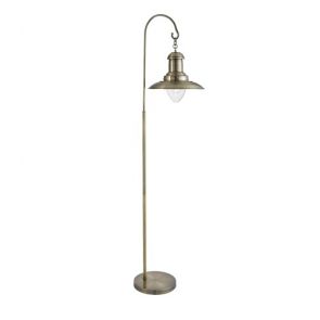  Floor Lamp, Antique Brass, Clear Glass Shade BPOSL1073