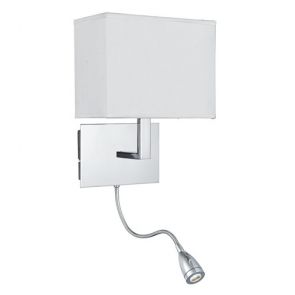  Wall Light Adjustable - 2lt W/Bracket, Led Flexi Arm, Chrome, White Shade BPOSL1