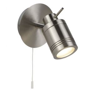 1 Light Ip44 Bathroom Spot Wall Bracket, Satin Silver BPOSL1089