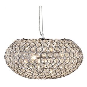  Pendant - 3lt Ceiling Pendant, Chrome With Clear Crystal Buttons Inse BPOSL1167
