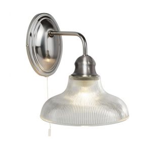  Wall Light, Satin Silver Halophane Glass BPOSL1173