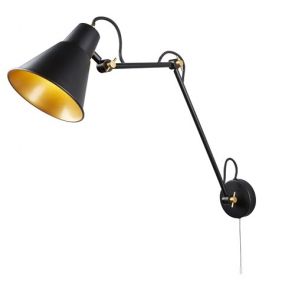  Adjustable Wall Bracket 1 Light, Adjustable , Matt Black, Gold BPOSL1194