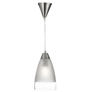 Metal & Glass Pendant - Dome Clear/Sanded Band + Susp BPOSL062