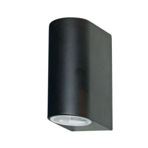  Led Outdoor & Porch (Gu10 Led) Ip44 Wall Light 2lt Black BPOSL1261