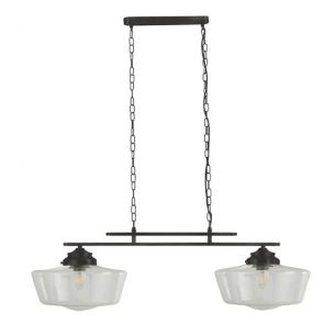  Black  2lt Pendant With Glear Glass BPOSL1279