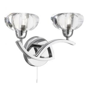  2lt Cc Curve Wall Light-Cl Glass BPOSL1286