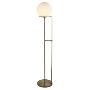  1lt Floor Lamp, Antique Brass, Opal White Glass Shade BPOSL1292