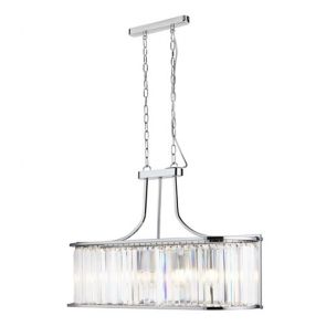  5lt Oval Pendant, Chrome With Crystal Glass BPOSL1294