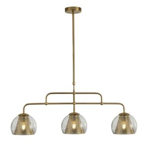 3lt Pendant, Satin Brass And Clear Glass BPOSL1337