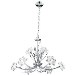  9Lt Ceiling, Chrome, Clear Flower Glass BPOSL1341