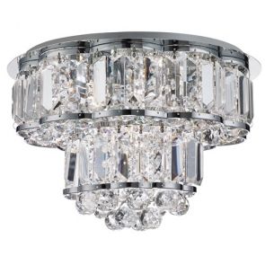  4lt Ceiling Flush, Chrome, Clearl Crystal Balls Drops BPOSL1356